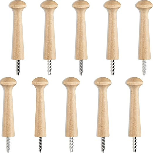 Wooden Shaker Peg Wood Screw-on Shaker Pegs 2.9 Inch Long Unfinished Wood Shaker Racks for Hangin... | Amazon (US)