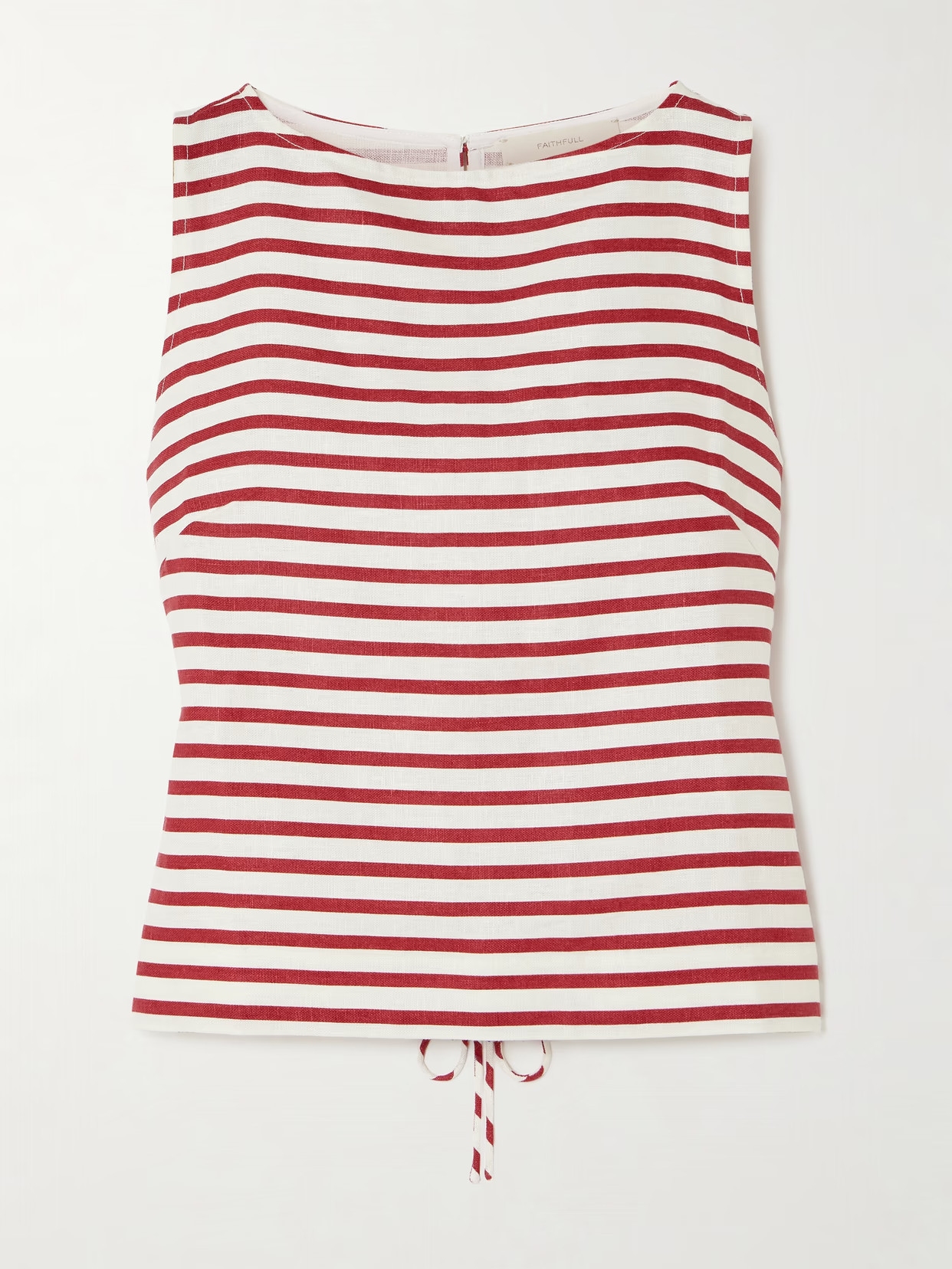 Faithfull - Kelly Striped Linen Top - Red | NET-A-PORTER (US)