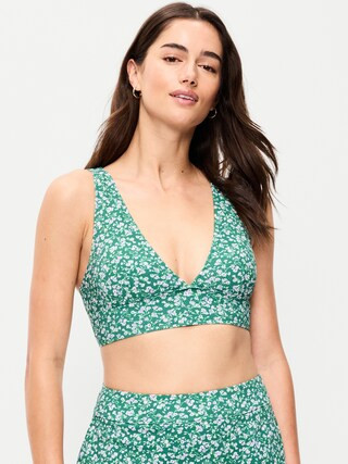 Pique Longline Bikini Swim Top | Old Navy (US)
