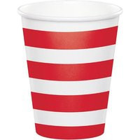 Dots & Stripes Classic Red 8Oz Cup, 8 Count, Res Stripe Cup | Etsy (US)