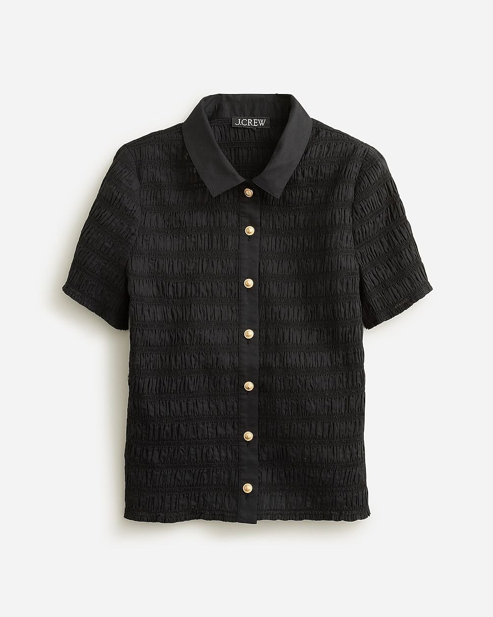 Smocked button-up shirt in cotton-blend voile | J.Crew US