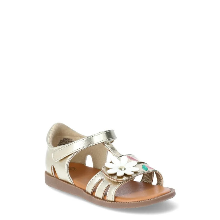 Wonder Nation Baby & Toddler Girl Flower Sandals | Walmart (US)