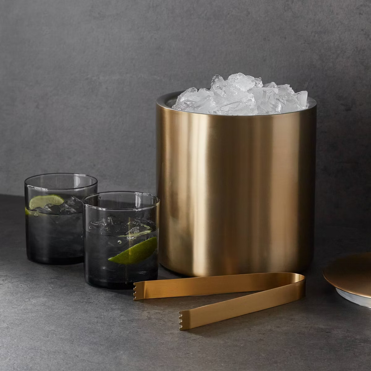 Metal Ice Bucket with Tongs Gold - Threshold™ | Target