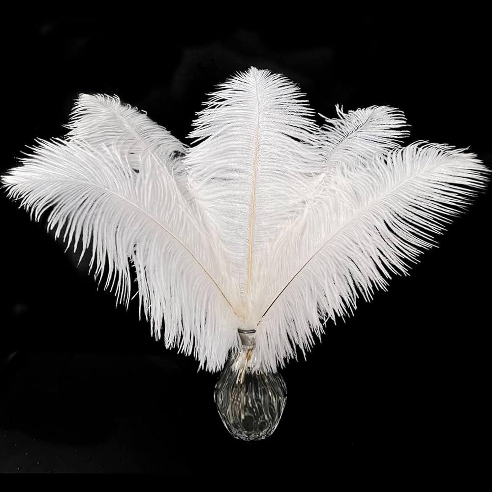 Piokio 20Pcs Natural White Ostrich Feathers 10-12 inch (25-30cm) Bulk Feathers for Wedding Party ... | Amazon (US)