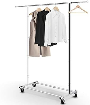 Simple Trending Standard Rod Clothing Garment Rack, Rolling Clothes Organizer on Wheels for Hangi... | Amazon (US)
