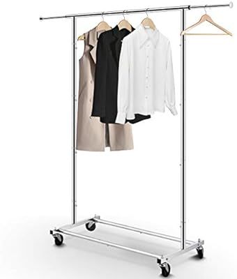 Simple Trending Standard Rod Clothing Garment Rack, Rolling Clothes Organizer on Wheels for Hangi... | Amazon (US)