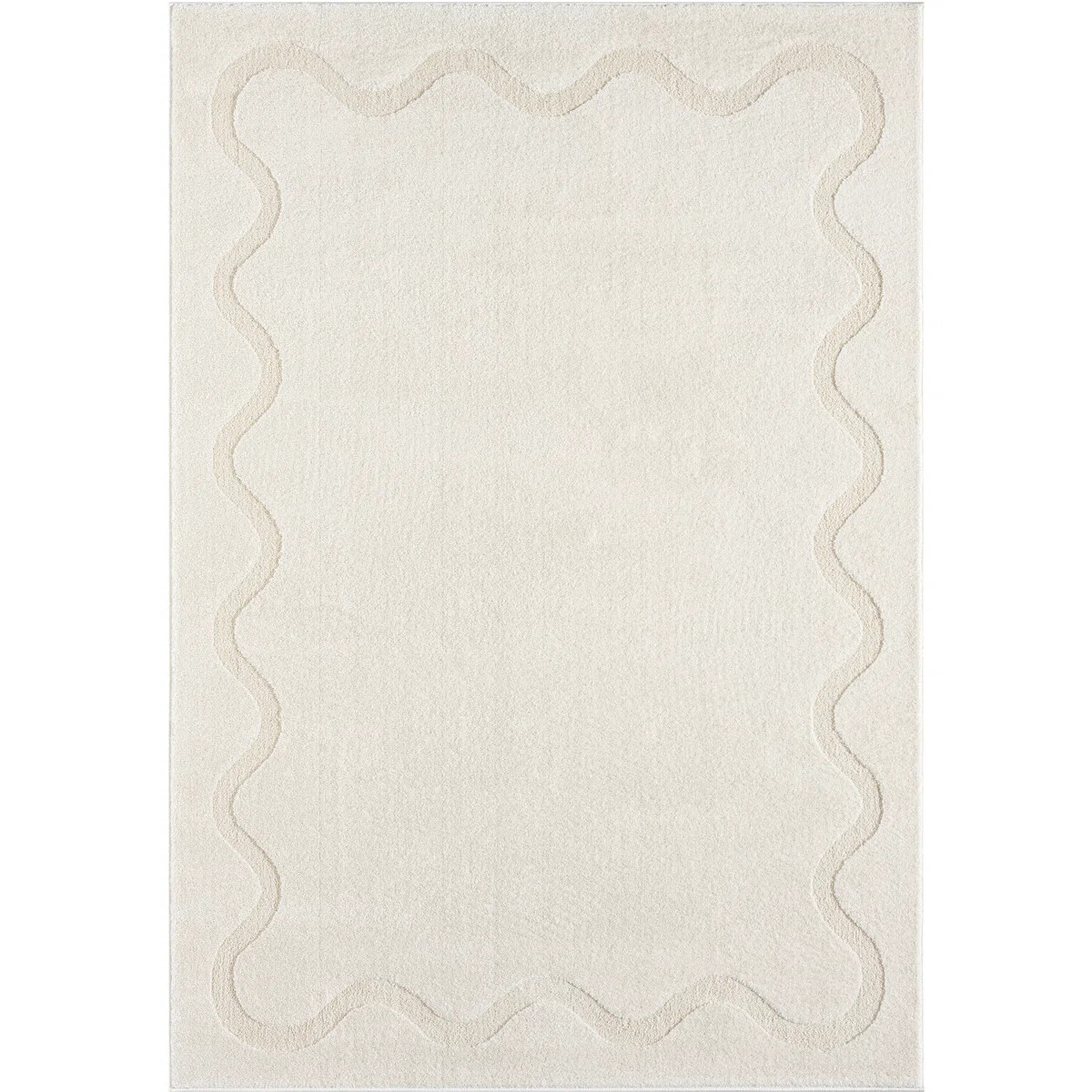 Hatton Power Loom Scalloped Border Area Rug | Wayfair North America