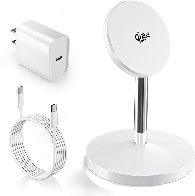 Magnetic Wireless Charger iPhone Stand,Qi2.2-Certified 25W Mag-Safe Charger Fast Charging Stand 3... | Amazon (US)
