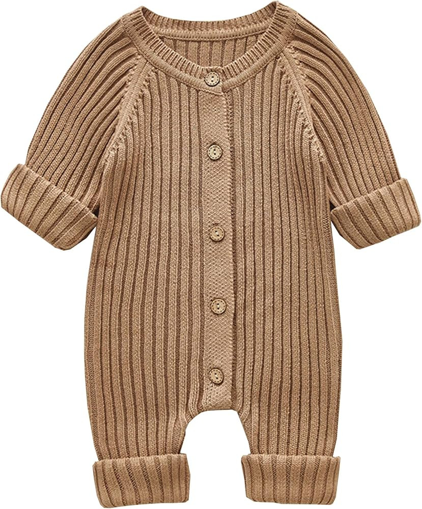 Mubineo Infant Baby Girl Boy Fall Winter Thick Knit One Piece Outfit Romper Jumpsuit Sweater Outw... | Amazon (US)