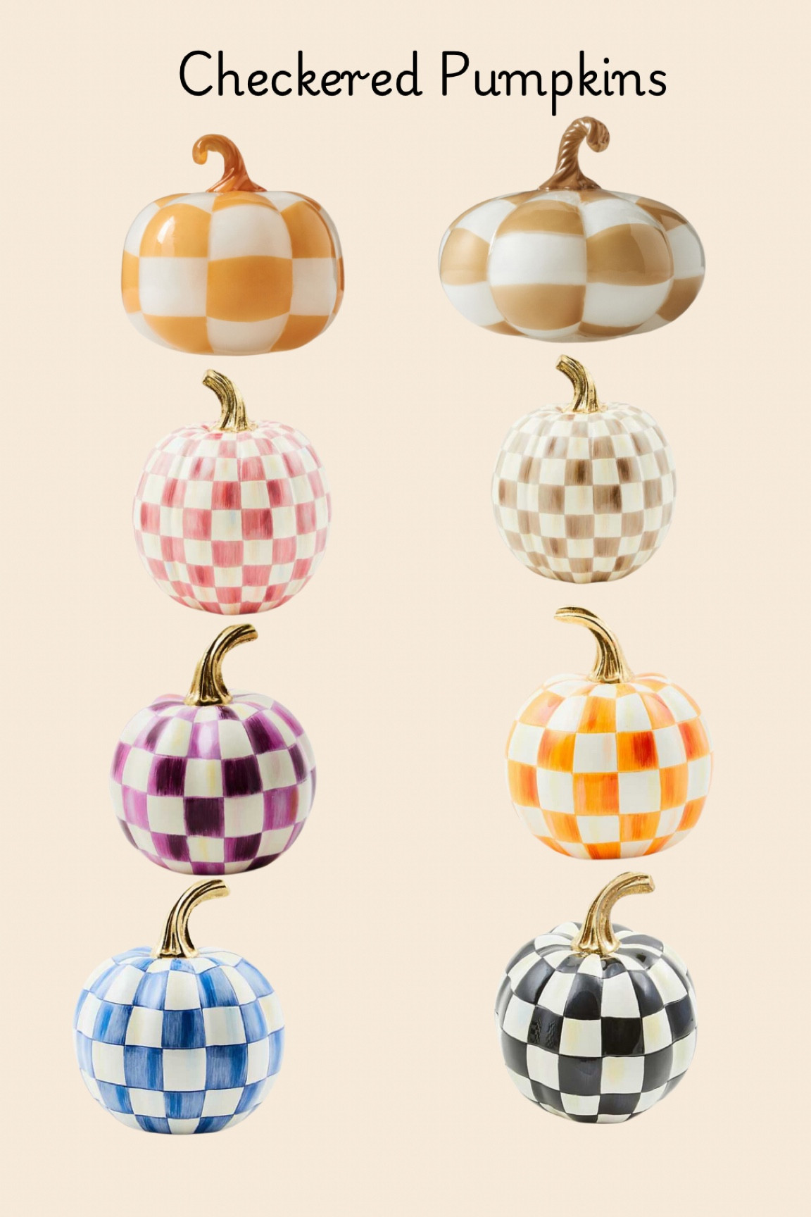 Checkered pumpkins are on trend this Fall season. They come in an array of colors. Perfect for any decor inspiration.

#LTKHome #LTKStyleTip #LTKFindsUnder100