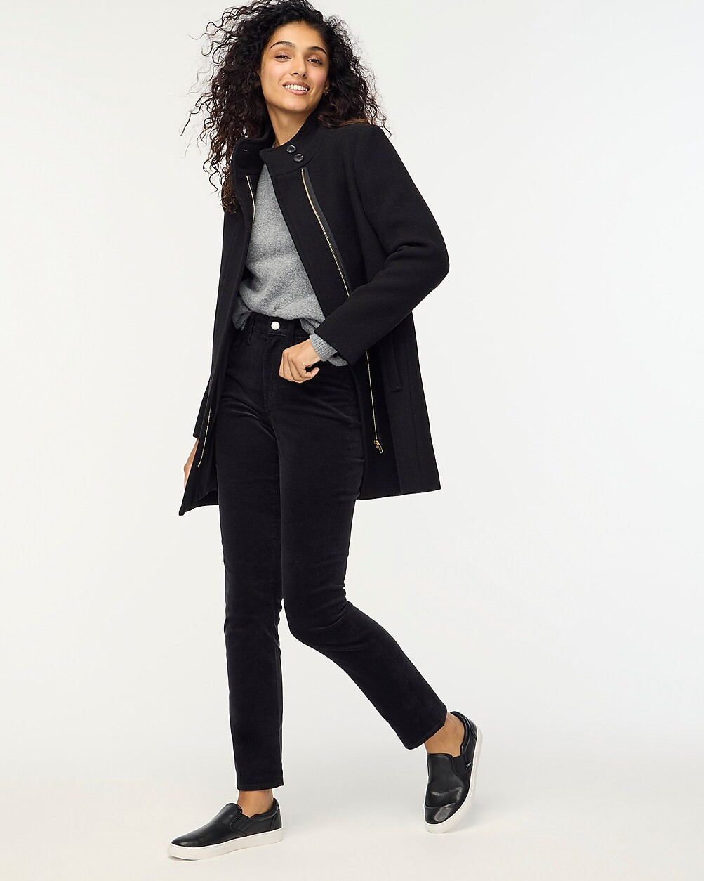 City coat with button neck | J.Crew Factory