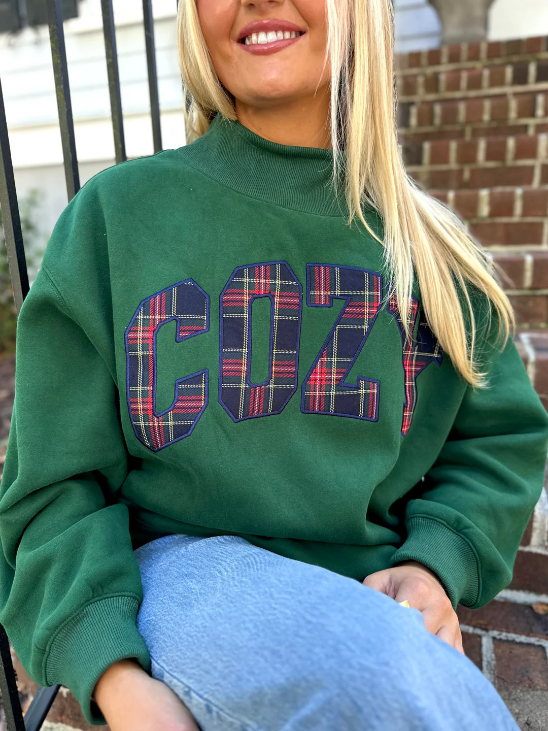 'Cozy Girlie' Quilted Applique Mockneck | United Monograms