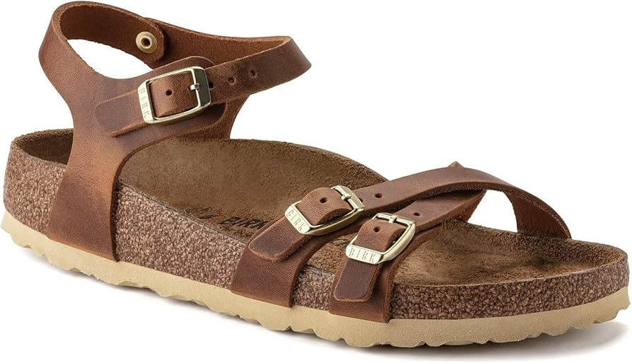 Birkenstock Women's Ankle Strap Granada SFB Black Oil LTR | Amazon (US)