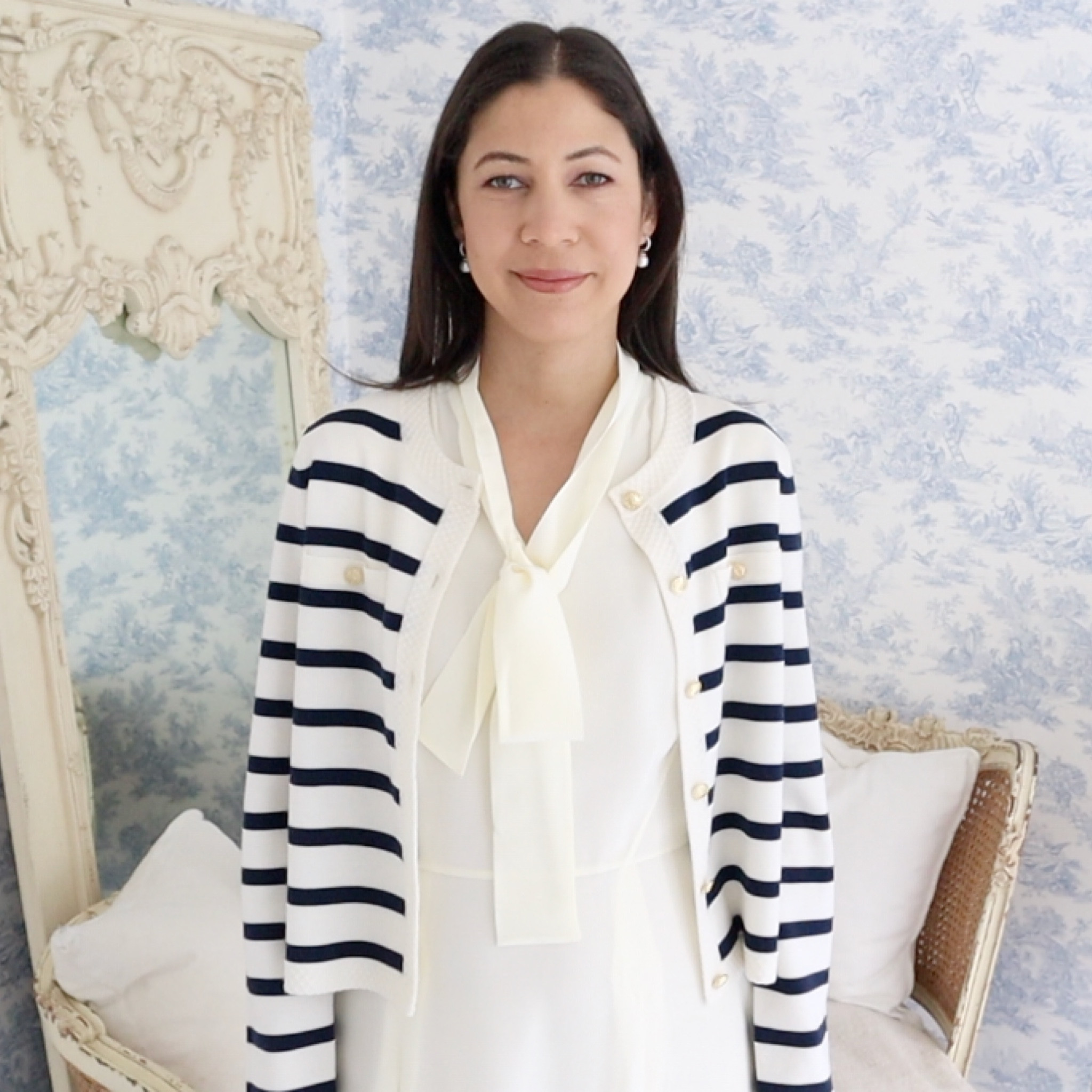 I'm excited to share my outfit of the day, featuring this elegant white dress from Lilysilk. It's the perfect blend of sophistication and comfort, making it a staple in my ten-item wardrobe. I love how the soft, flowing fabric feels against my skin, and the delicate bow adds a touch of feminine charm that I adore.

To complete the look, I paired it with this lovely striped sweater, which adds a delightful nautical touch. There's something so timeless and chic about the combination of white and navy stripes—it always brings a sense of effortless elegance to any outfit.

How do you incorporate nautical elements into your wardrobe? I'd love to hear your thoughts! Let's embrace the simplicity and elegance of this timeless style together  

#LTKStyleTip #LTKWorkwear #LTKHome