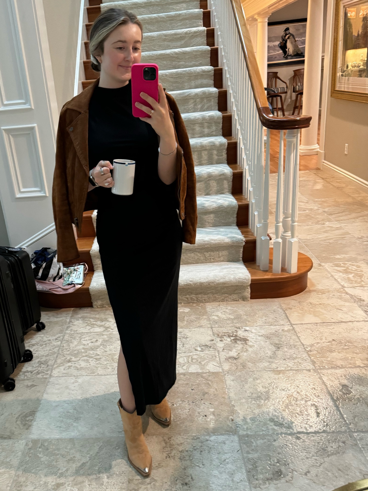 Super comfy sleeveless tea length dress perfect for travel (s) 