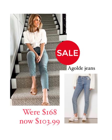 Love Agolde jeans. The Nico on sale now. I usually wear a 27 and size up to a 28 in these jeans 

#LTKsalealert #LTKstyletip