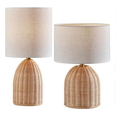 Bali Natural Rattan Dome Table Lamp | World Market