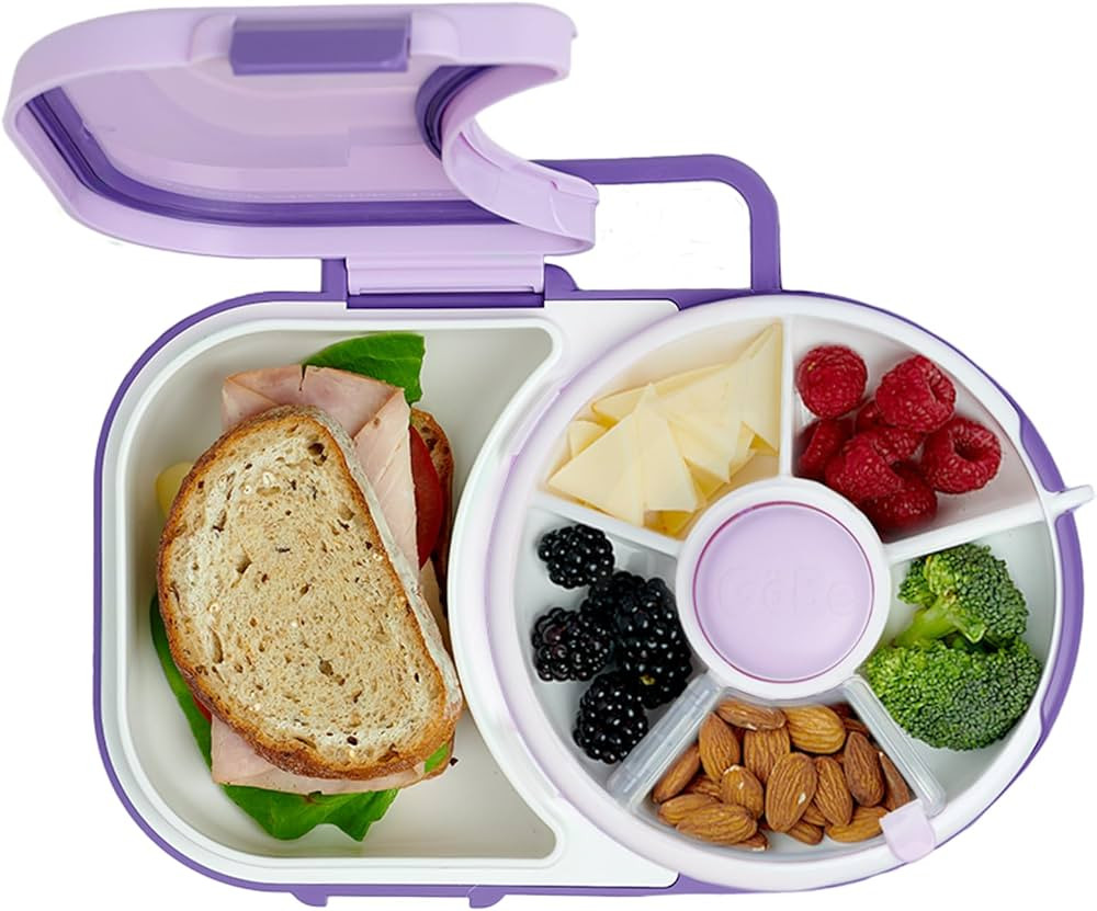 GoBe Kids Lunchbox with Detachable Snack Spinner + Hand Strap & Sticker Sheet, Reusable Bento Sty... | Amazon (US)
