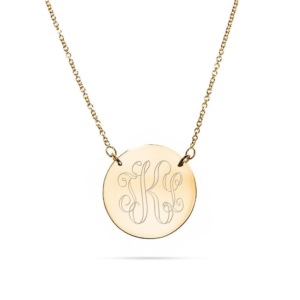 Engravable Gold Disc Necklace | Eve's Addiction Jewelry