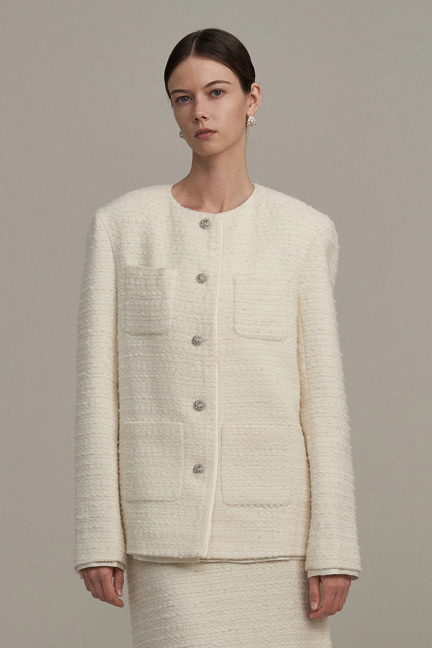 Freja Tweed Jacket in Cotton-Wool Blend | Fabrique