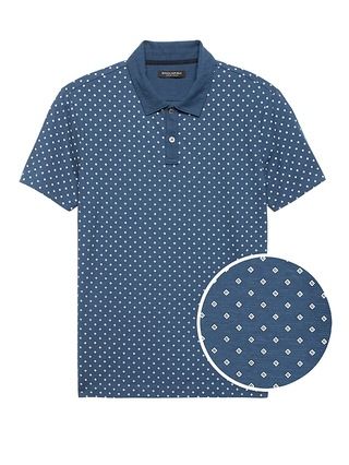 Slim Luxury-Touch Diamond Print Polo | Banana Republic US