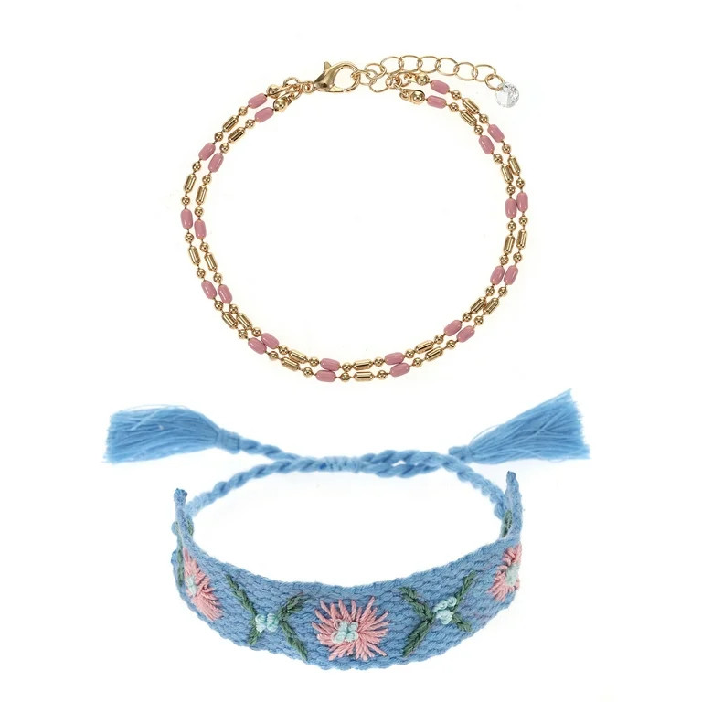 No Boundaries 2pc Floral Bracelet Set | Walmart (US)
