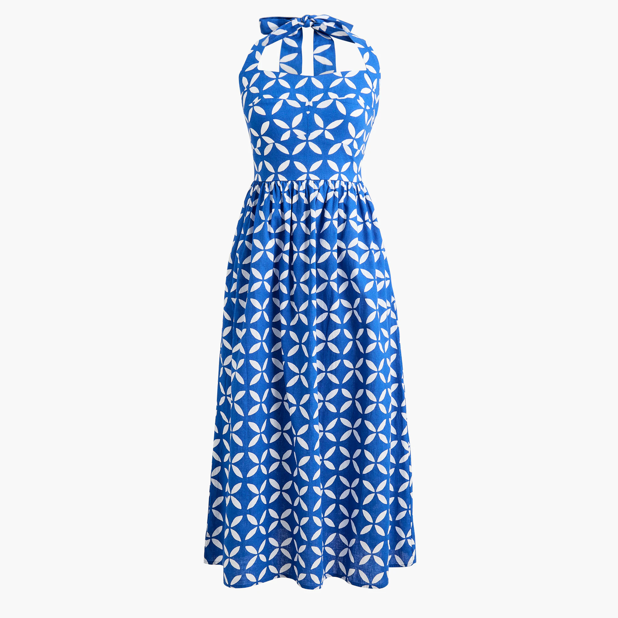 Linen-blend halter midi dress | J.Crew Factory