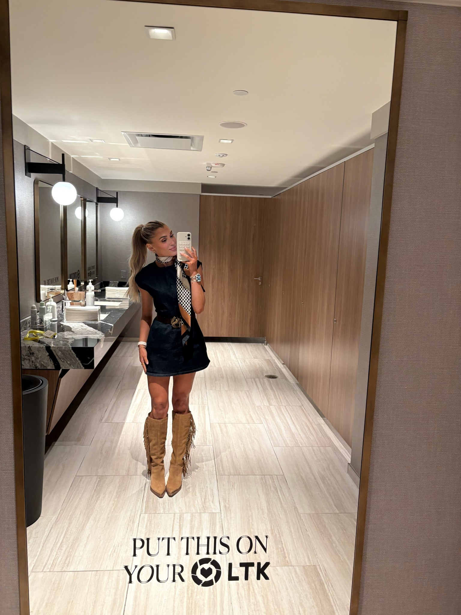 Day 3! Went a little western today ✨🤎 My Seven Hills horse belt is currently sold out but shared similar. Love it paired with denim & these suede boots! 

#LTKStyleTip #LTKShoeCrush