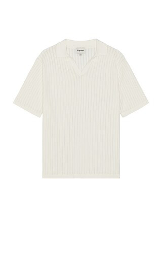 Relaxed Knit Short Sleeve Polo in Natural | Revolve Clothing (Global)