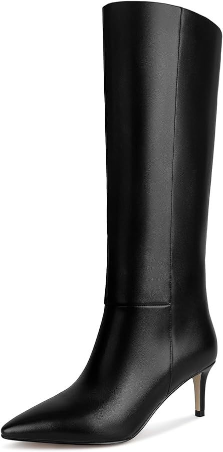 wetkiss Knee High Boots for Women, with Kitten Heel and Pointed Toe Design, Classic and Sexy | Amazon (US)