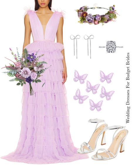 Whimsical wedding day outfit idea for the bride to be in lavender and silver. 

#silverweddingshoes #fairygardenweddingdress #lavenderweddingdress
#fauxweddingflowers #romanticbride 

#LTKwedding #LTKSeasonal #LTKstyletip
