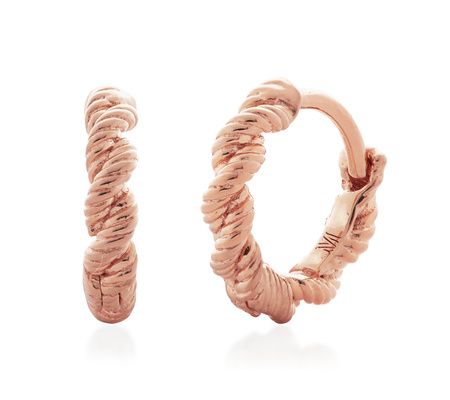 Rose Gold Corda Huggie Earrings | Monica Vinader (US)