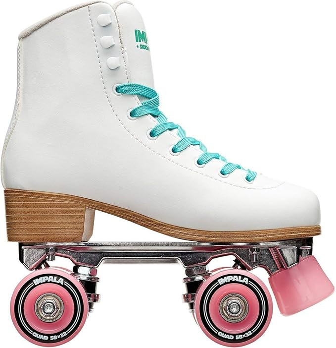 Impala Rollerskates Girl's Impala Quad Skate (Big Kid/Adult) White 8 (US Men's 6, Women's 8) M | Amazon (US)
