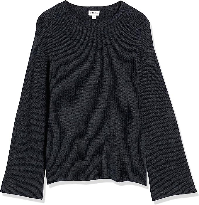 Amazon.com: The Drop Women's Alice Crewneck Back Slit Ribbed Pullover Sweater, Black, M : Clothin... | Amazon (US)