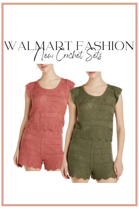 How cute are these new crochet matching sets on Walmart? They would be so cute with a swimsuit as well. I normally size up a size in this brand.

Walmart fashion. Crochet. Matching set. LTK under 50. 
