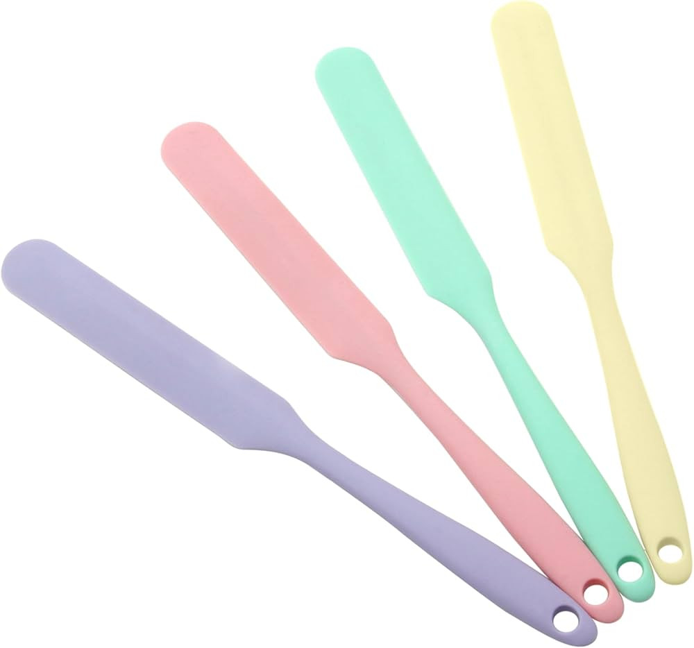 4 Pcs Silicone Jar Spatulas, Non-Stick Heat Resistant Cake Cream Spatulas Set, 9.8 inch Cake Crea... | Amazon (US)