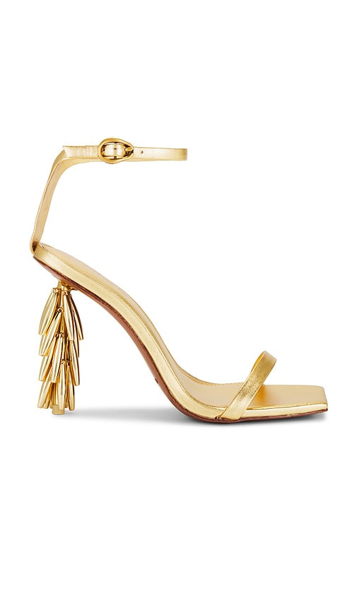 Cult Gaia Sunella Sandal in Metallic Gold. - size 40 | Revolve Clothing (Global)