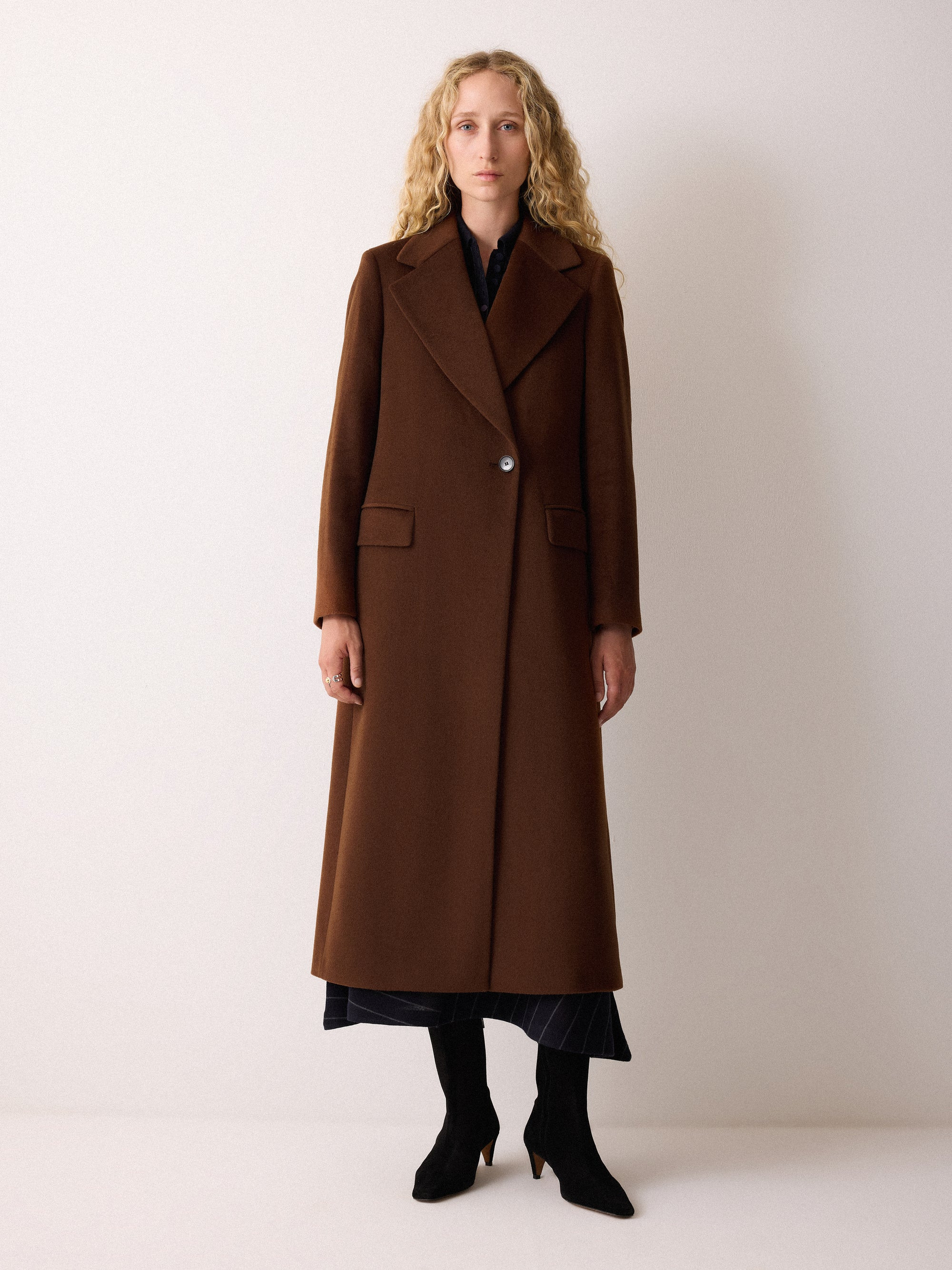 Wool Maxi City Coat | Brown | Jigsaw (UK)