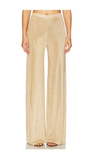 SER.O.YA Sheldon Metallic Knit Pants in Metallic Gold. - size S | Revolve Clothing (Global)