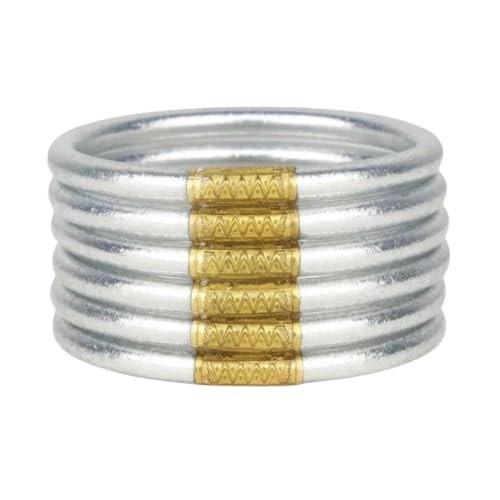 BuDhaGirl Silver All Weather Bangles (AWB) - Serenity Prayer | Amazon (US)