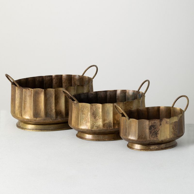 Sullivans Set Of 3 Decorative Iron Bowls 10"H, 9"H & 5"H Gold | Target