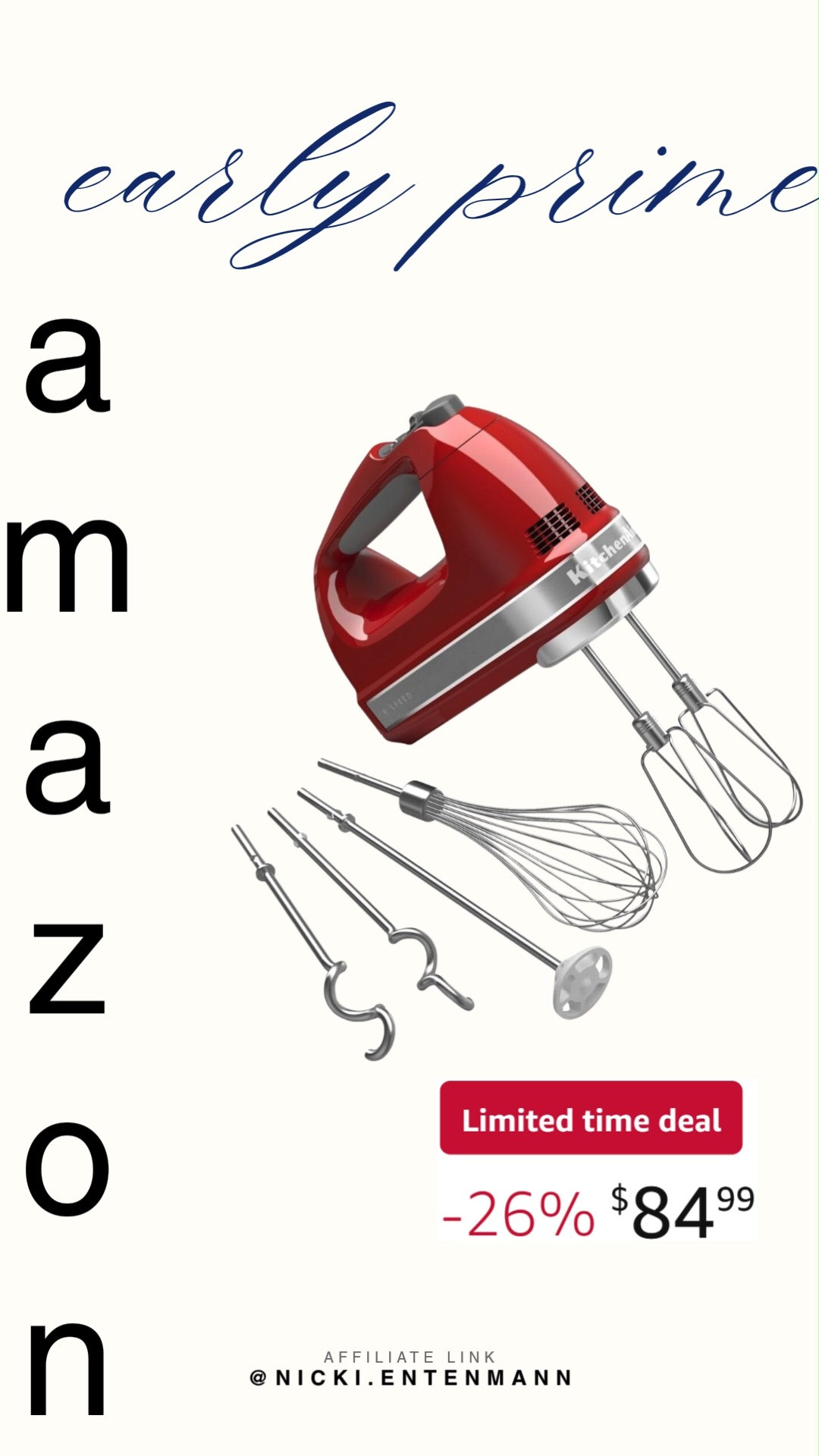 Mix it up with KitchenAid 9 Speed Hand Mixer with Accessories crafted for everyday baking brilliance. Perfect for whipping, blending, and mixing, it blends power, ease, and confidence seamlessly. #kitchenaid #handmixer #bakingtools #kitchenappliance #mixingessentials #homebaking #amazonfinds #shoppingdeal #kitchenessentials #cookware 🧁🍰✨ 

 #LTKfoodie #LTKHome #LTKSaleAlert