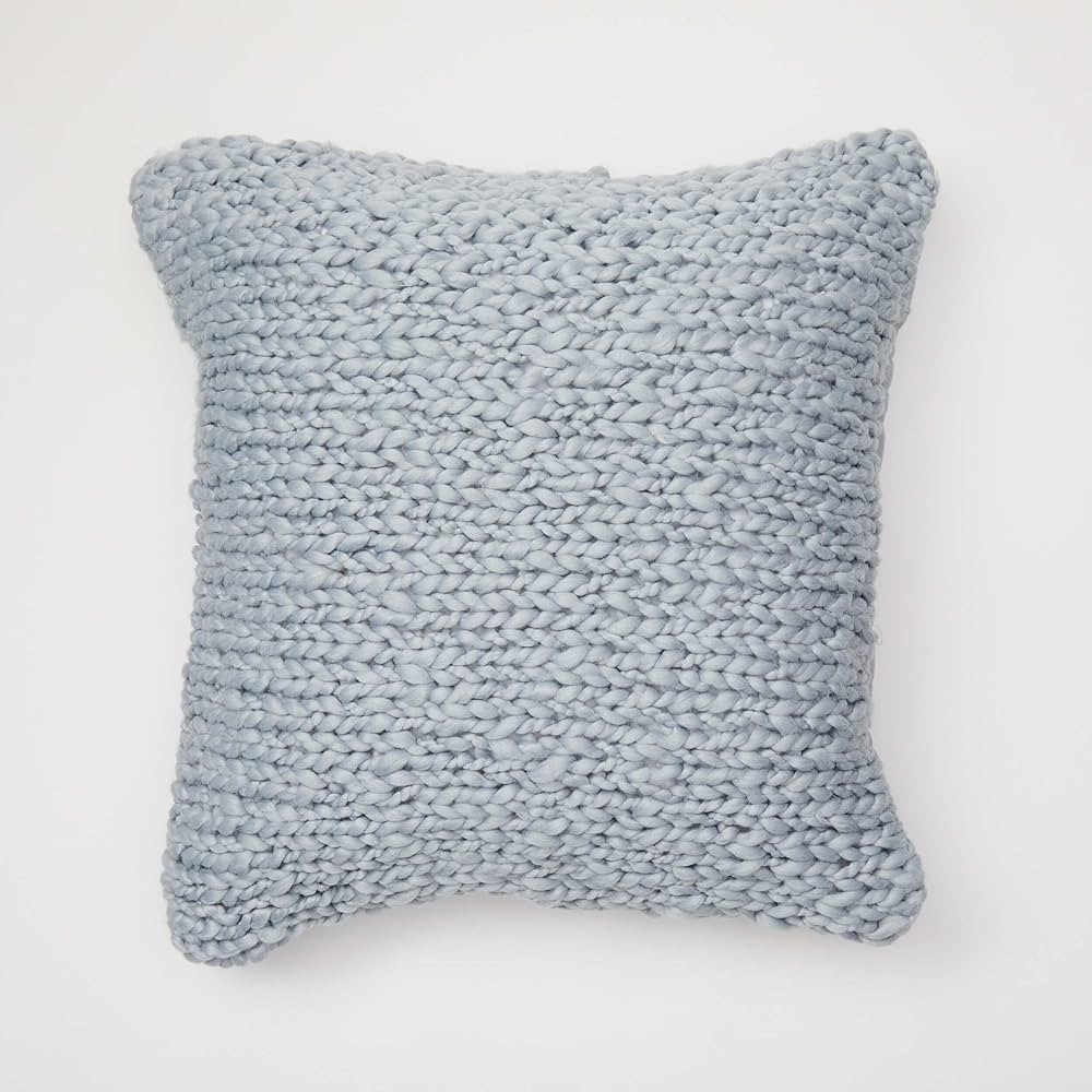 Dormify Chunky Knit Square Pillow Cover | Dusty Blue | 18" x 18" | Square Shape Cover | Dorm Room... | Amazon (US)