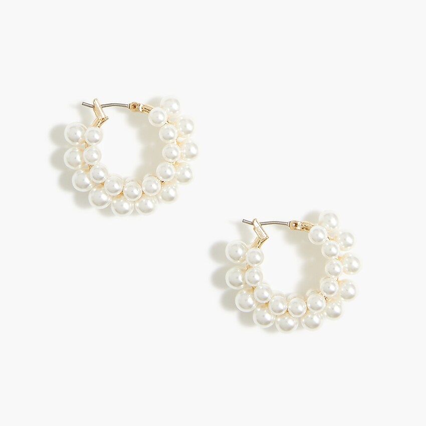 Allover pearl hoop earrings | J.Crew Factory