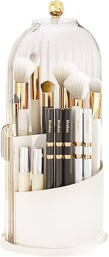 Armiya Makeup Organizer 360 Rotating Brush Holder Clear Cosmetic Organizer Storage Display Box Ma... | Amazon (US)
