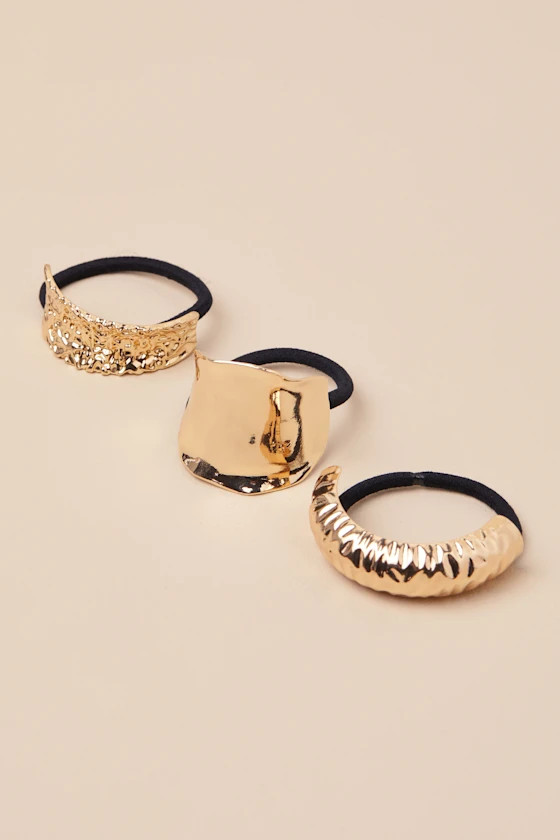 Kayra Gold Textured Three-Piece Hair Band Set | Lulus