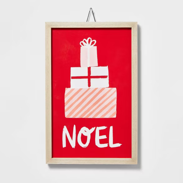 Noel Stacked Gifts Hanging Sign Red - Wondershop™ | Target