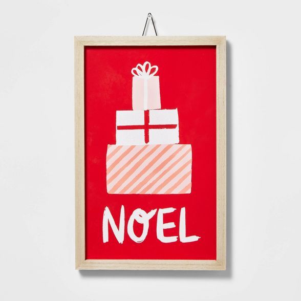 Noel Stacked Gifts Hanging Sign Red - Wondershop&#8482; | Target