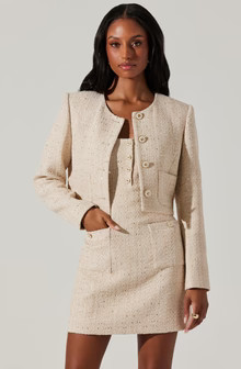 Milena Cropped Tweed Jacket | ASTR The Label (US)