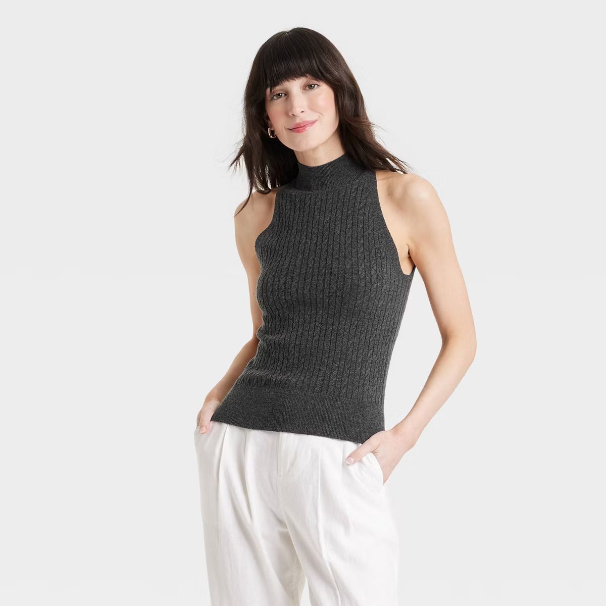 Women's Cable Mock Turtleneck Pullover Sweater - A New Day™ | Target